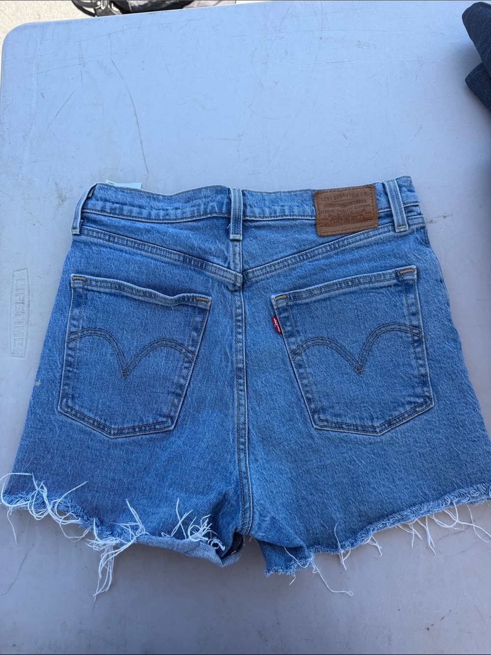 Levi's Medium Blue High-Rise Denim Cutoff Shorts